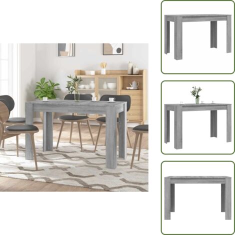 The Living Store Mesa de comedor madera de ingeniería Sonoma gris 120x60x76 cm - Madera de ingeniería