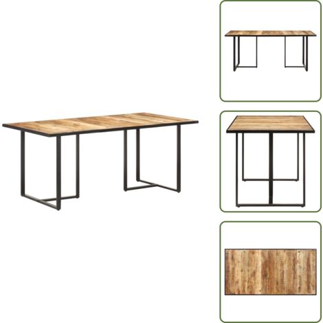 The Living Store Mesa de comedor madera de mango rugosa 180 cm - Madera de mango
