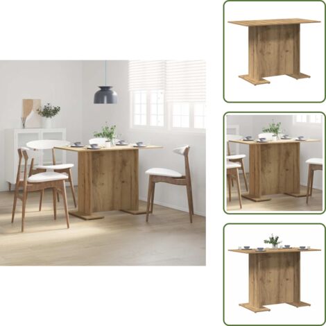 The Living Store Mesa de comedor madera ingeniería roble artisan 110x60x75 cm - Madera de ingeniería