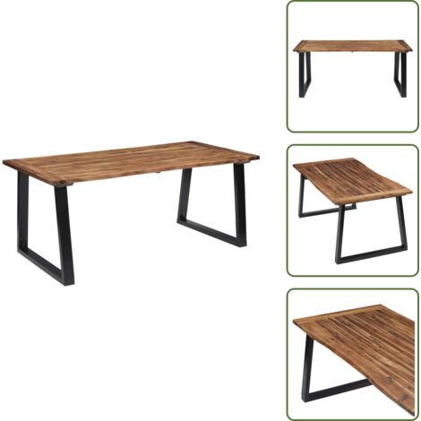 The Living Store Mesa de comedor madera maciza de acacia 180x90 cm - Madera de acacia