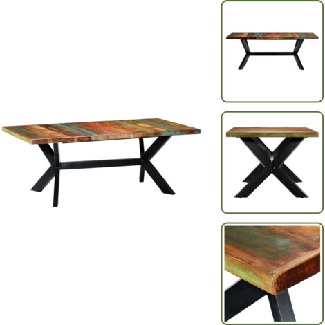 The Living Store Mesa de comedor madera maciza reciclada 200x100x75 cm - Madera reciclada