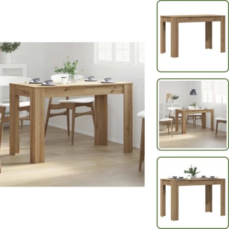 The Living Store Mesa de Comedor Roble Artesano 120x60x76cm madera reconstituida - Madera de ingeniería