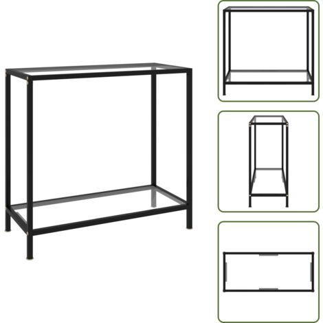 The Living Store Mesa de consola transparente vidrio templado 80x35x75 cm - Mesa auxiliar