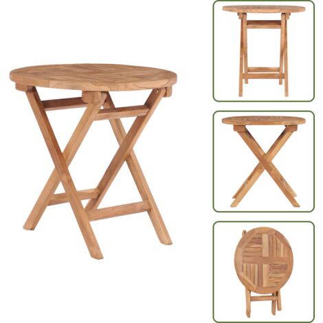 The Living Store Mesa de jardín plegable madera maciza de teca 45 cm - Mesa de exterior