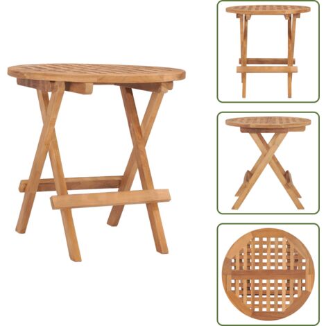 The Living Store Mesa plegable de jardín madera maciza de teca 50x50x50 cm - Mesa de exterior