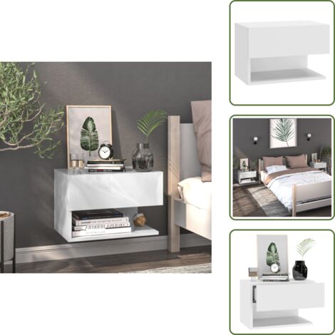 The Living Store Mesita de noche de pared blanca - Mesita de pared