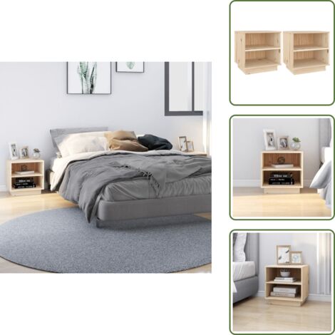 The Living Store Mesitas de noche 2 unidades madera maciza de pino 40x34x40 cm - Mesitas de noche