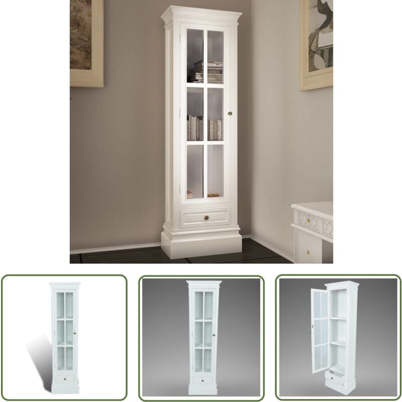 Meuble de bibliothèque avec 3 étagères Blanc Bois - Bibliothèque Blanche - Meuble Bibliothèque - Étagère Murale - Rangement Mural - Bibliothéque