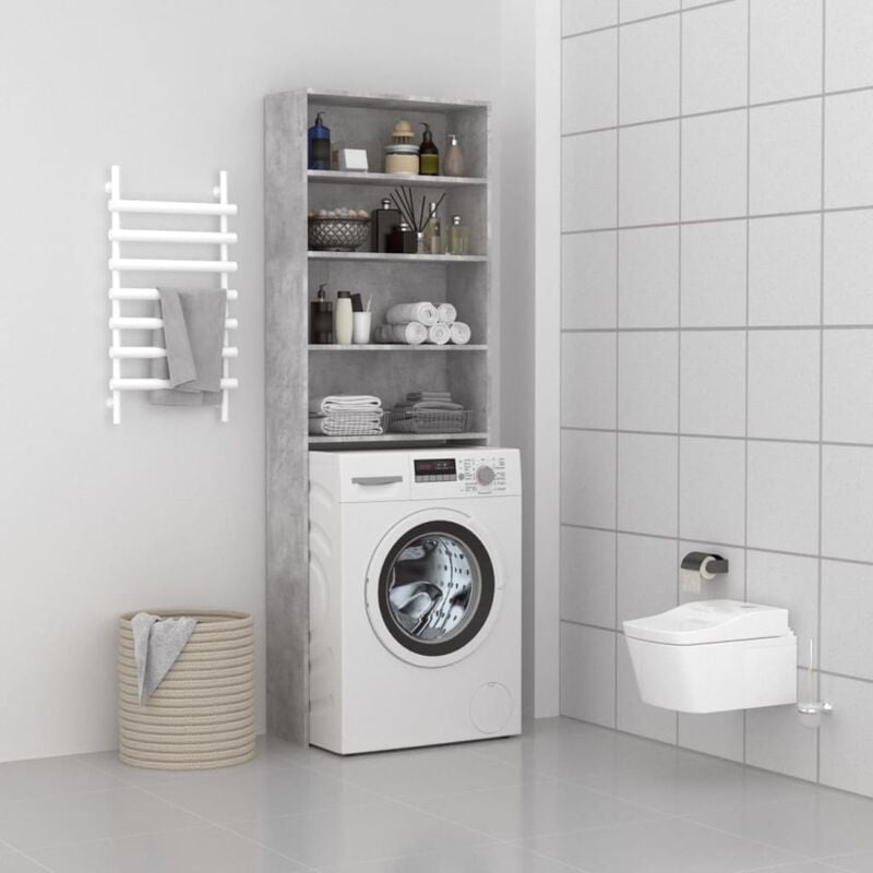 Meuble pour machine à laver Gris béton 64x24x190 cm The Living Store