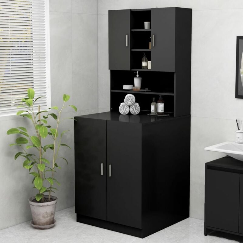 Meuble pour machine à laver Noir 70,5x25,5x90 cm The Living Store