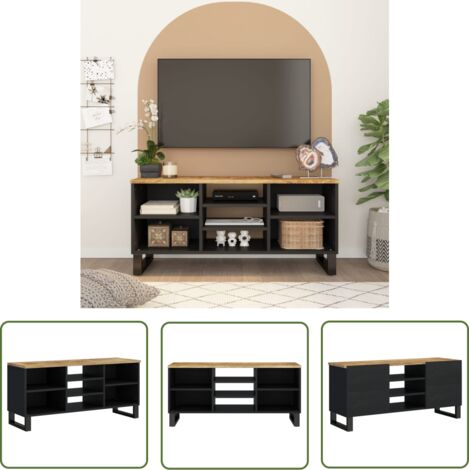 The Living Store Meuble TV 100x33x46 cm bois de manguier et d'ingénierie - Meubles Tv - Meuble Tv - Support Tv - Unité Tv - Meuble Salle Séjour