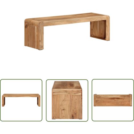 The Living Store Meuble TV 110x33x33 cm bois d'acacia massif - Meubles Tv - Meuble Tv - Meuble Multimedia - Centre De Divertissement - Acacia Massif