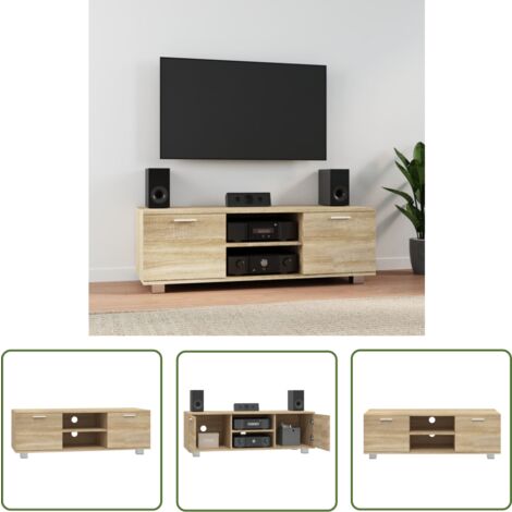 The Living Store Meuble TV Chêne sonoma 120x40,5x35 cm Bois d'ingénierie - Meubles Tv - Meuble Tv - Support Tv - Unité Tv - Meuble Design