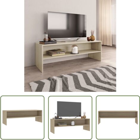The Living Store Meuble TV Chêne sonoma 120x40x40 cm Bois d'ingénierie - Meuble Tv - Meuble Téléviseur - Meuble Salon - Unité Tv - Étagère Murale