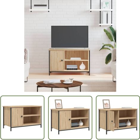 The Living Store Meuble TV Chêne sonoma 80x40x50 cm Bois d'ingénierie - Meubles Tv - Meuble Tv - Support Tv - Unité Tv - Meuble Design