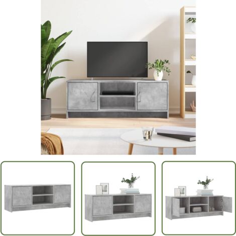 The Living Store Meuble TV gris béton 102x30x37,5 cm bois d'ingénierie - Meubles Tv - Meuble Tv - Support Tv - Unité Tv - Meuble Salon