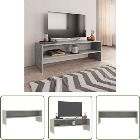 The Living Store Meuble TV Gris béton 120x40x40 cm Bois d'ingénierie - Meuble Tv - Meuble Téléviseur - Unité Tv - Meuble Salon - Mobilier Moderne