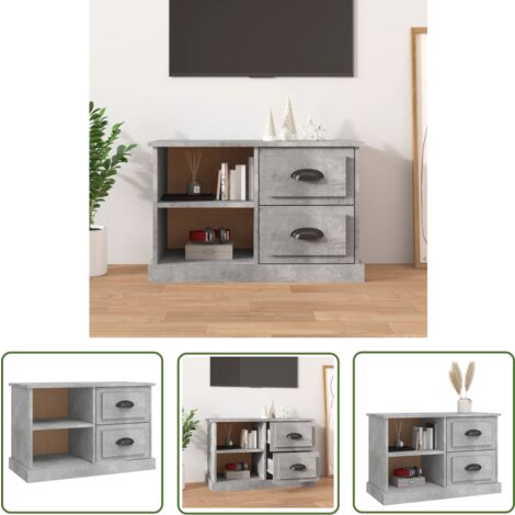 The Living Store Meuble TV gris béton 73x35,5x47,5 cm bois d'ingénierie - Meubles Tv - Meuble Tv - Support Tv - Unité Tv - Meuble Moderne