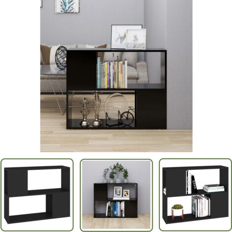 The Living Store Meuble TV Noir 80x24x63 cm Bois d'ingénierie - Meubles Tv - Meuble Tv Noir - Meuble Tv Moderne - Unité Tv - Étagère Téléviseur