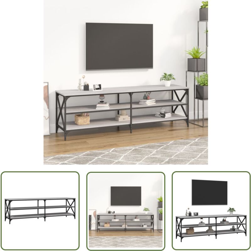 The Living Store Meuble TV sonoma gris 160x40x50 cm bois d'ingénierie - Meubles Tv - Meuble Tv Industriel - Meuble Tv Design - Meuble Tv Storage