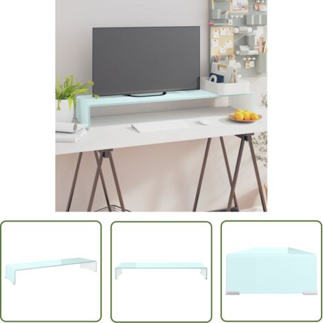 The Living Store Meuble TV/Support pour moniteur 100x30x13 cm verre vert - Meubles Tv - Support Tv - Stand Tv - Meuble Tv En Verre - Support Ecran