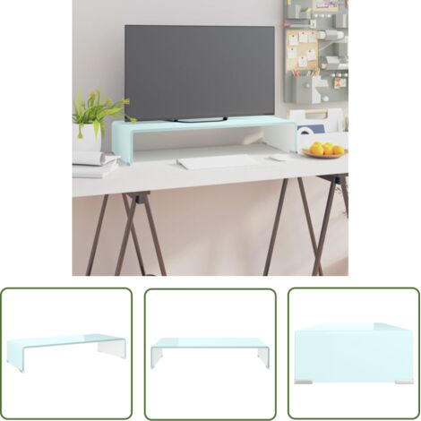 The Living Store Meuble TV/Support pour moniteur 70x30x13 cm verre vert - Support Tv - Meuble Tv - Stand Tv - Support Ecran - Bureau Informatique