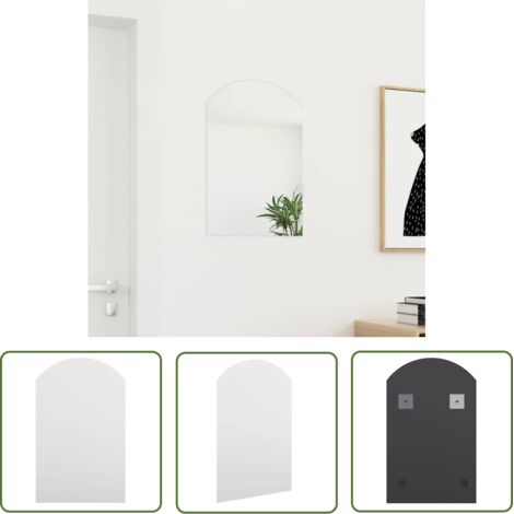 The Living Store Miroir 60x40 cm Verre - Miroir Mural - Miroir Moderne - Décoration Murale - Miroir Salle De Bain - Miroir Chambre