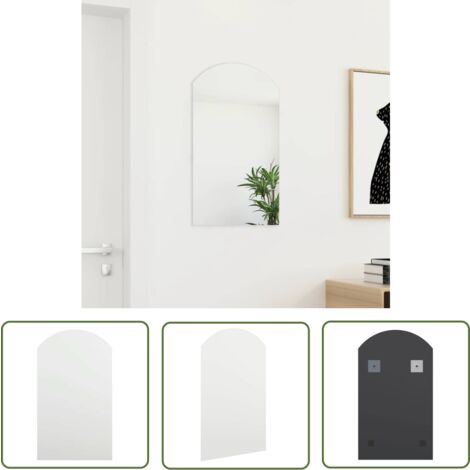 The Living Store Miroir 70x40 cm Verre - Miroir Mural - Miroir Moderne - Miroir Salle De Bain - Décoration Murale - Miroir Grand Format