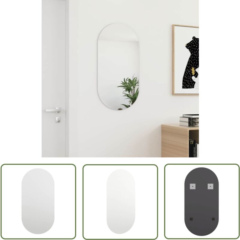 The Living Store - Miroir 80x40 cm Verre - Miroir Mural - Miroir Moderne - Miroir Salle De Bain - Décoration Murale - Miroir Grand Format