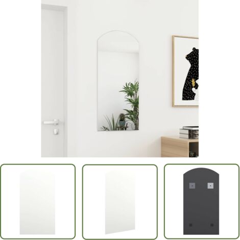 The Living Store Miroir 90x45 cm Verre - Miroir Mural - Miroir Moderne - Miroir Salle De Bain - Décoration Murale - Miroir Grand Format
