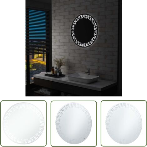 The Living Store Miroir à LED pour salle de bain 70 cm - Miroir Led - Miroir Salle De Bain - Miroir Décoratif - Miroir Maquillage - Miroir Argenté
