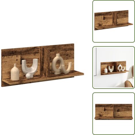 The Living Store Mobile a Parete 70x16,5x30 cm Legno Antico in Legno Multistrato - Mobile a parete