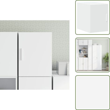 The Living Store Mobile a Parete Bianco 30x42,5x40 cm in Legno Multistrato - Mobiletto a parete