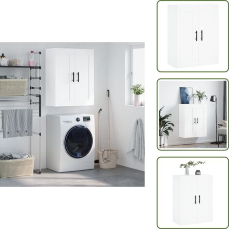 The Living Store Mobile a Parete Bianco 69,5x34,90 cm in Legno Multistrato - Mobile a parete