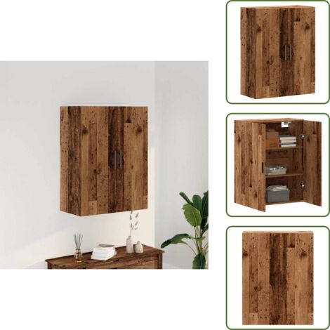The Living Store Mobile a Parete Legno Antico 69,5x34x90 cm - Mobile a parete