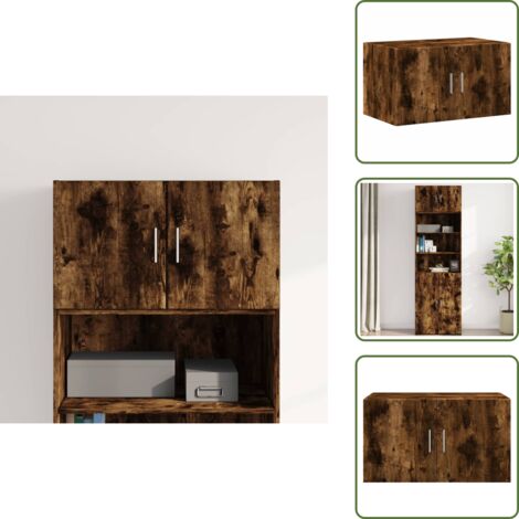 The Living Store Mobile a Parete Rovere Fumo 70x42,5x40 cm in Legno Multistrato - Mobiletto a parete