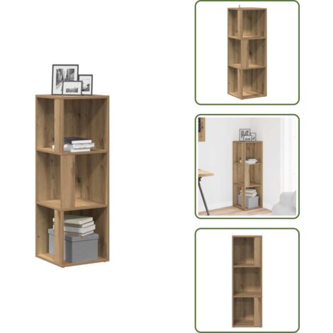 The Living Store Mobile Angolare Rovere Artigianale 33x33x100 cm in Truciolato - Mobile per oggetti