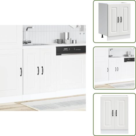 The Living Store Mobile base lavello Kalmar Bianco 60x46x81,5 cm in Truciolato - Mobile cucina