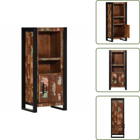 The Living Store Mobile da Bagno 40x30x90 cm in Legno Massello di Recupero - Armadio da bagno