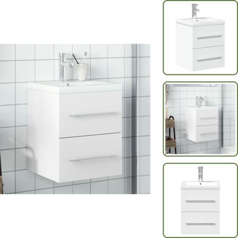 The Living Store Mobile da Bagno con Lavabo Bianco - Lavabo da bagno