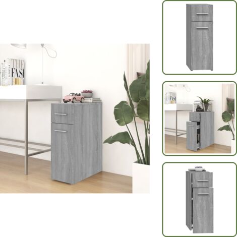The Living Store Mobile Farmacia Grigio Sonoma 20x45,5x60 cm Legno Multistrato - Organizzazione domestica