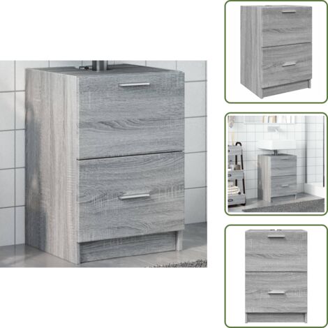 The Living Store Mobile Lavabo Grigio Sonoma 40x37x59 cm in Truciolare - Lavabo