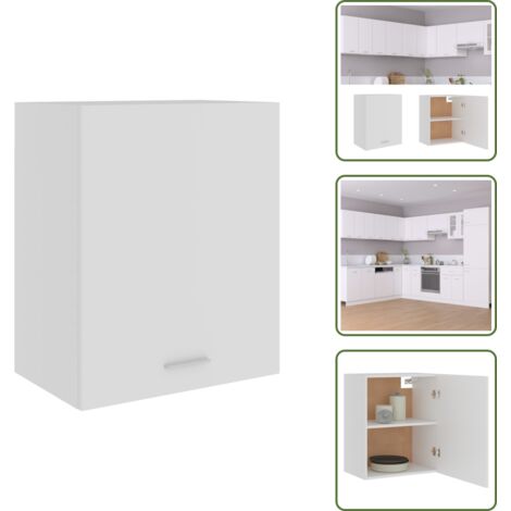 The Living Store Mobile Pensile “Lyon” Bianco 50x31x60 cm in Legno Multistrato - Mobile pensile