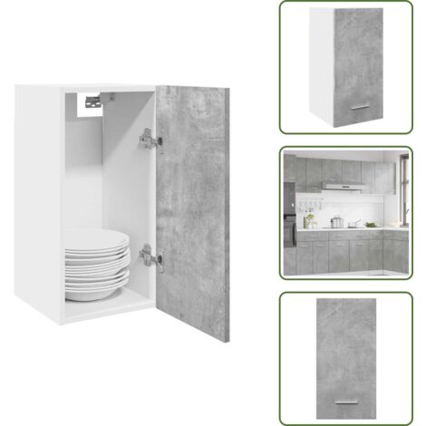 The Living Store Mobile Pensile “Lyon” Grigio Cemento 30x31x60 cm - Armadio a parete
