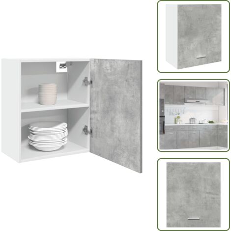 The Living Store Mobile Pensile “Lyon” Grigio Cemento 50x31x60cm - Armadio pensile