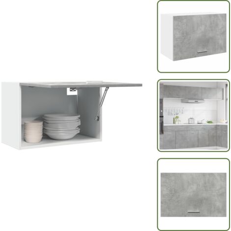 The Living Store Mobile Pensile “Lyon” Grigio Cemento 60x31x40 cm - Armadio pensile