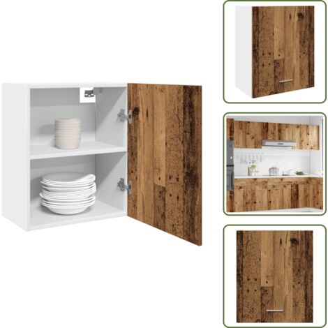 The Living Store Mobile Pensile “Lyon” Legno Antico 50x31x60 cm - Armadio a parete