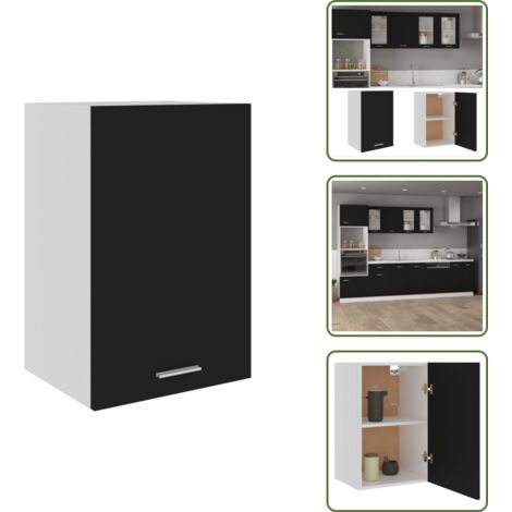 The Living Store Mobile Pensile “Lyon” Nero 39,5x31x60 cm in Legno Multistrato - Mobile pensile