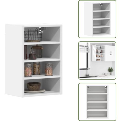 The Living Store Mobile Pensile “Riga” Bianco 40x29,5x60 cm - Armadio a parete