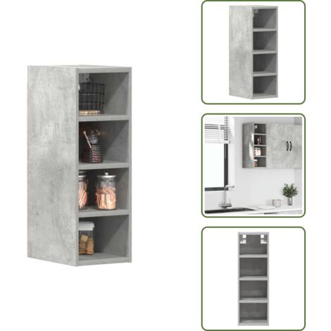 The Living Store Mobile Pensile “Riga” Grigio Cemento 20x29,5x60 cm - Armadio a parete